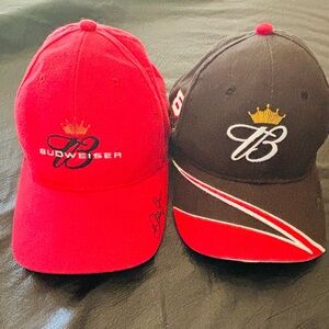 Dale Earnhardt Jr / Budweiser Red and Black Snapback Caps with Embroidered Logos